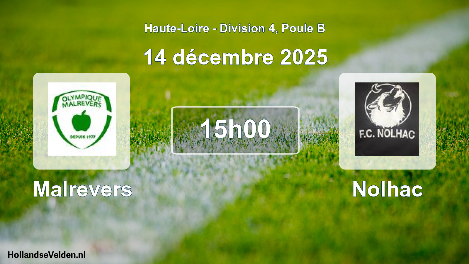 Geplande wedstrijd: Malrevers - Nolhac (14 december 2025)