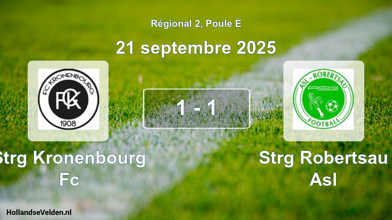 Gespeelde wedstrijd: Strg Kronenbourg Fc - Strg Robertsau Asl 1 - 1 (21 september 2025)