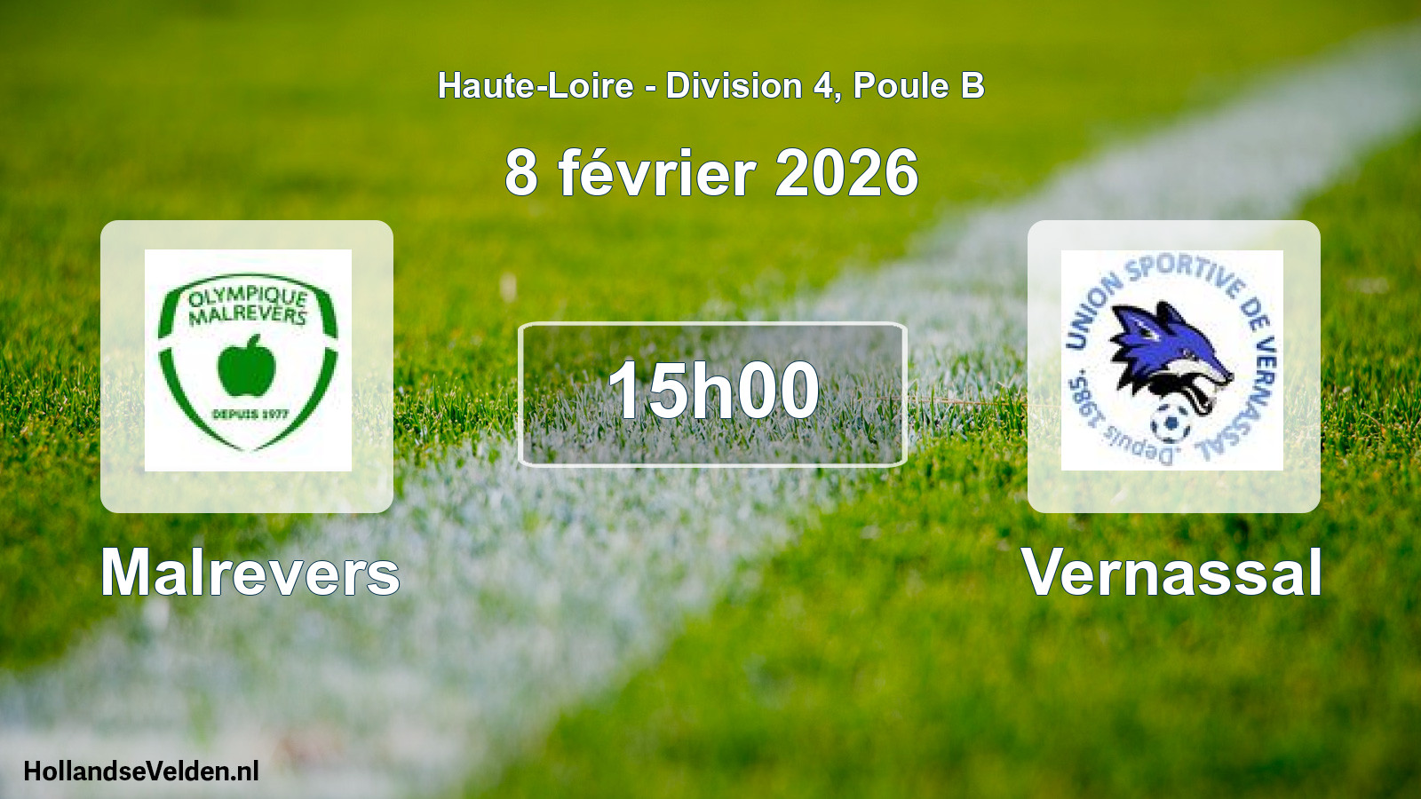 Match programmé: Malrevers - Vernassal (8 février 2026)