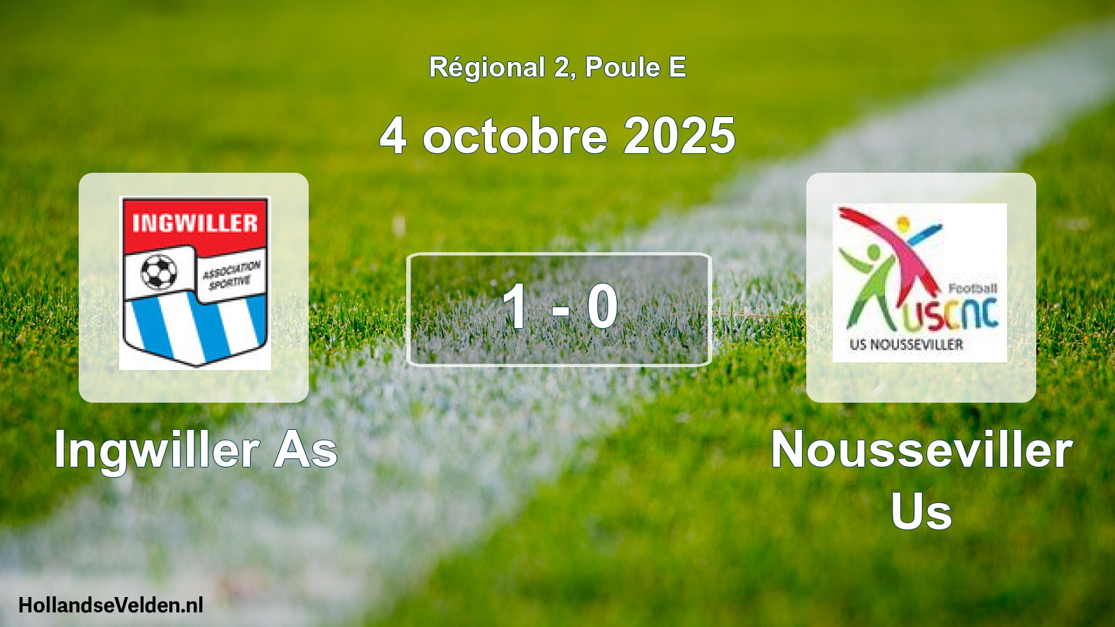 Gespeelde wedstrijd: Ingwiller As - Nousseviller Us 1 - 0 (4 octobre 2025)