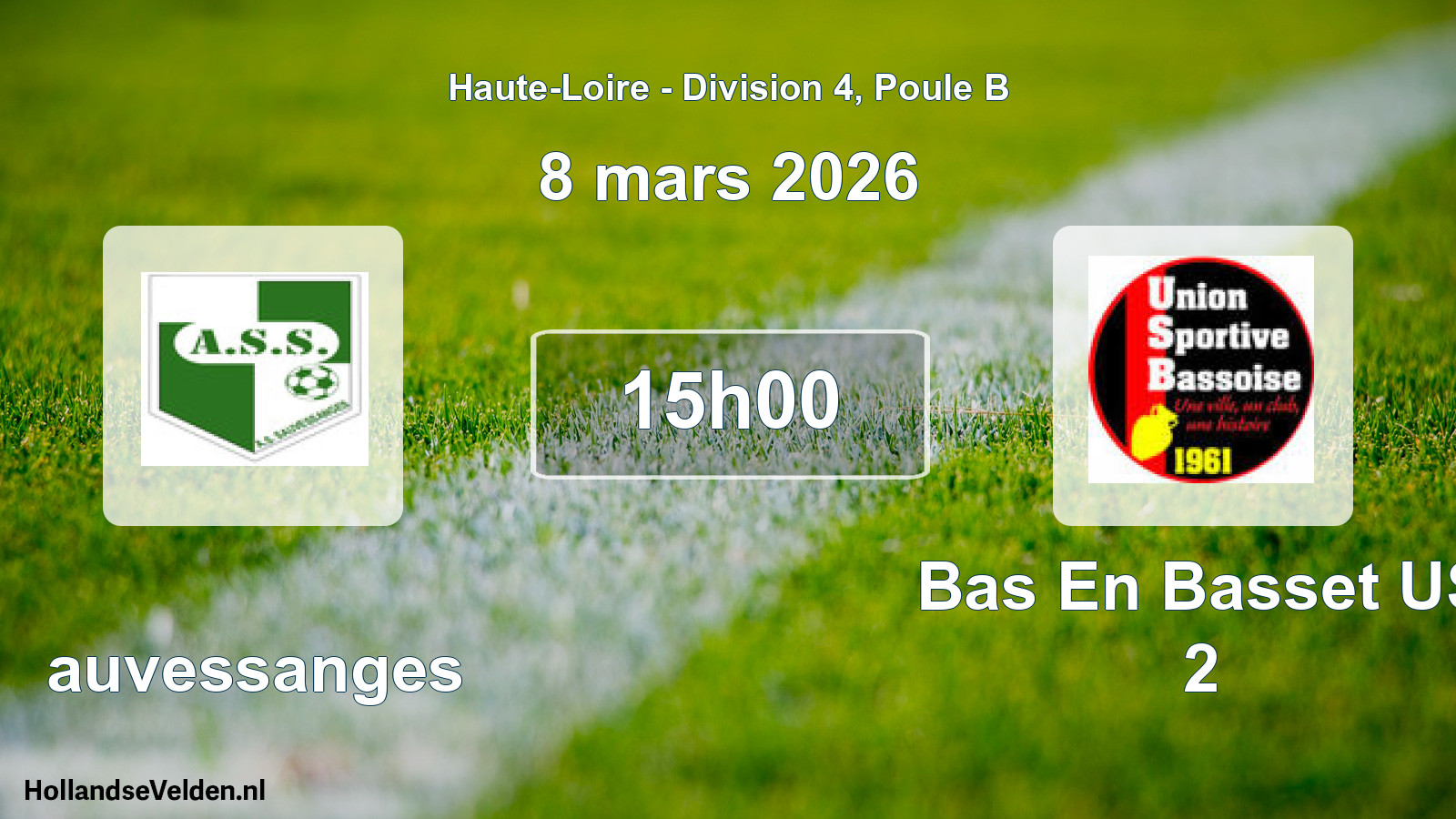 Geplande wedstrijd: Sauvessanges - Bas En Basset US 2 (8 maart 2026)