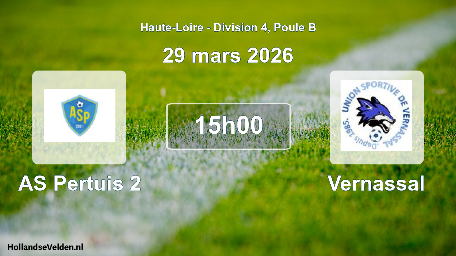 Geplande wedstrijd: AS Pertuis 2 - Vernassal (29 maart 2026)