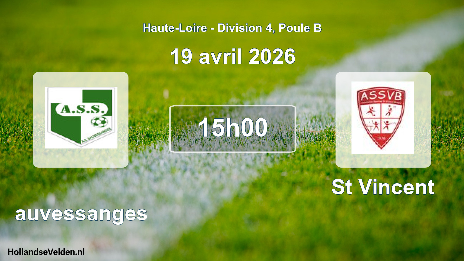 Match programmé: Sauvessanges - St Vincent (19 avril 2026)