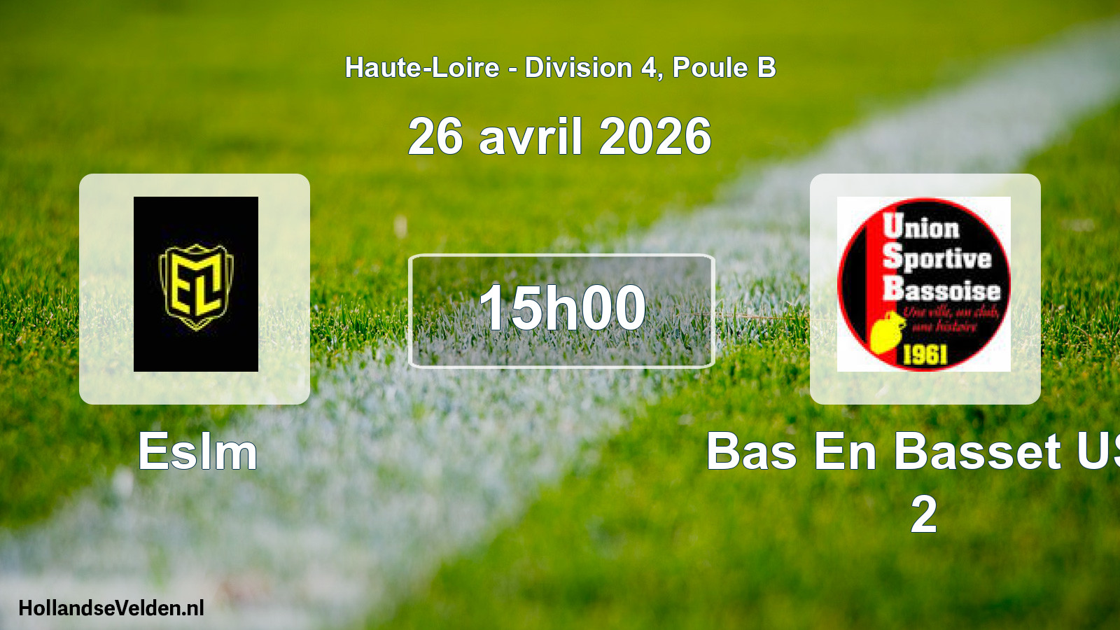 Geplande wedstrijd: Eslm - Bas En Basset US 2 (26 april 2026)