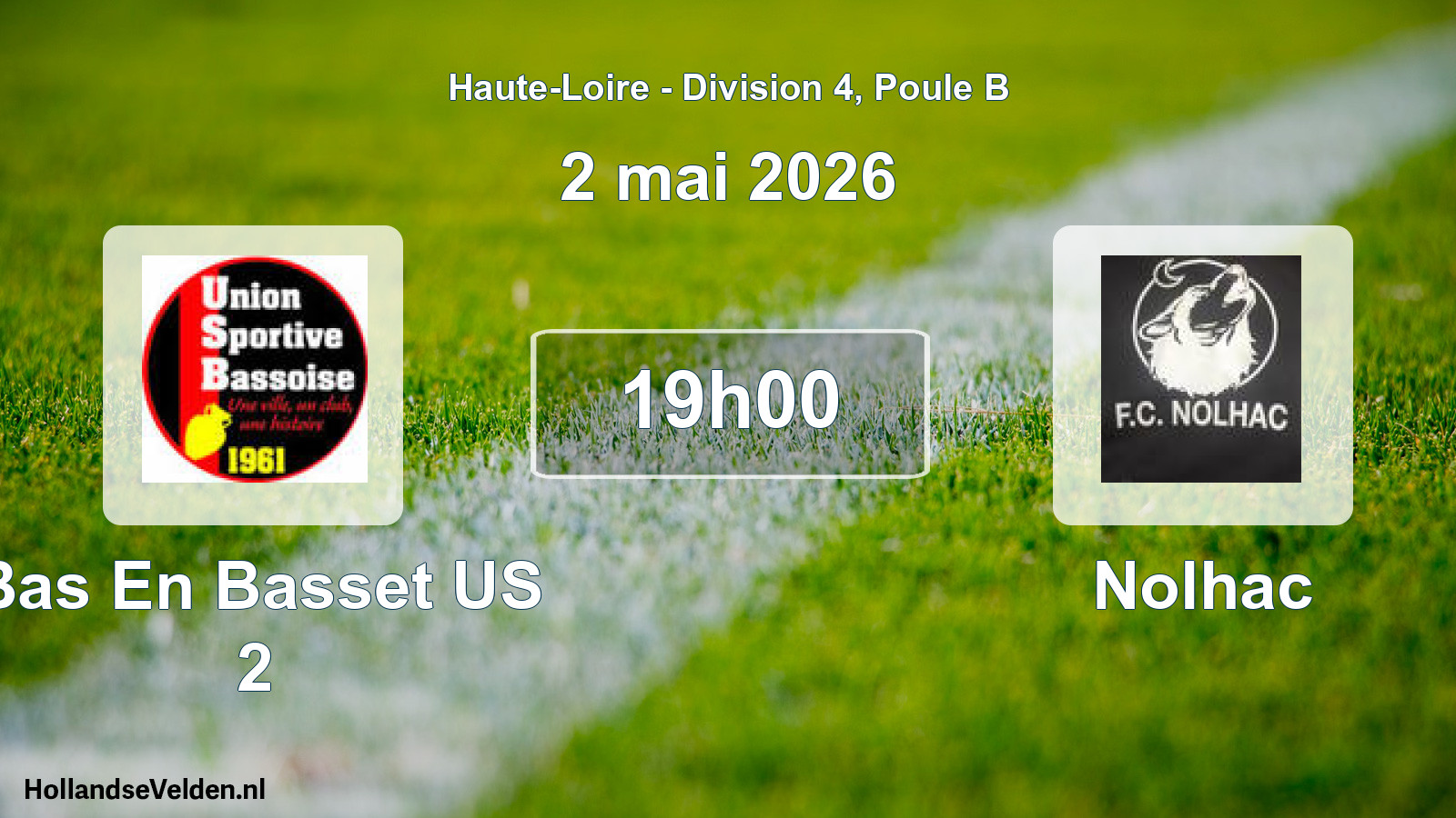 Geplande wedstrijd: Bas En Basset US 2 - Nolhac (2 mei 2026)