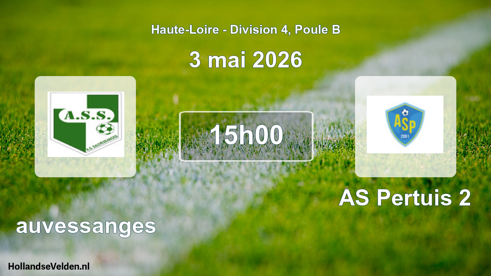 Match programmé: Sauvessanges - AS Pertuis 2 (3 mai 2026)