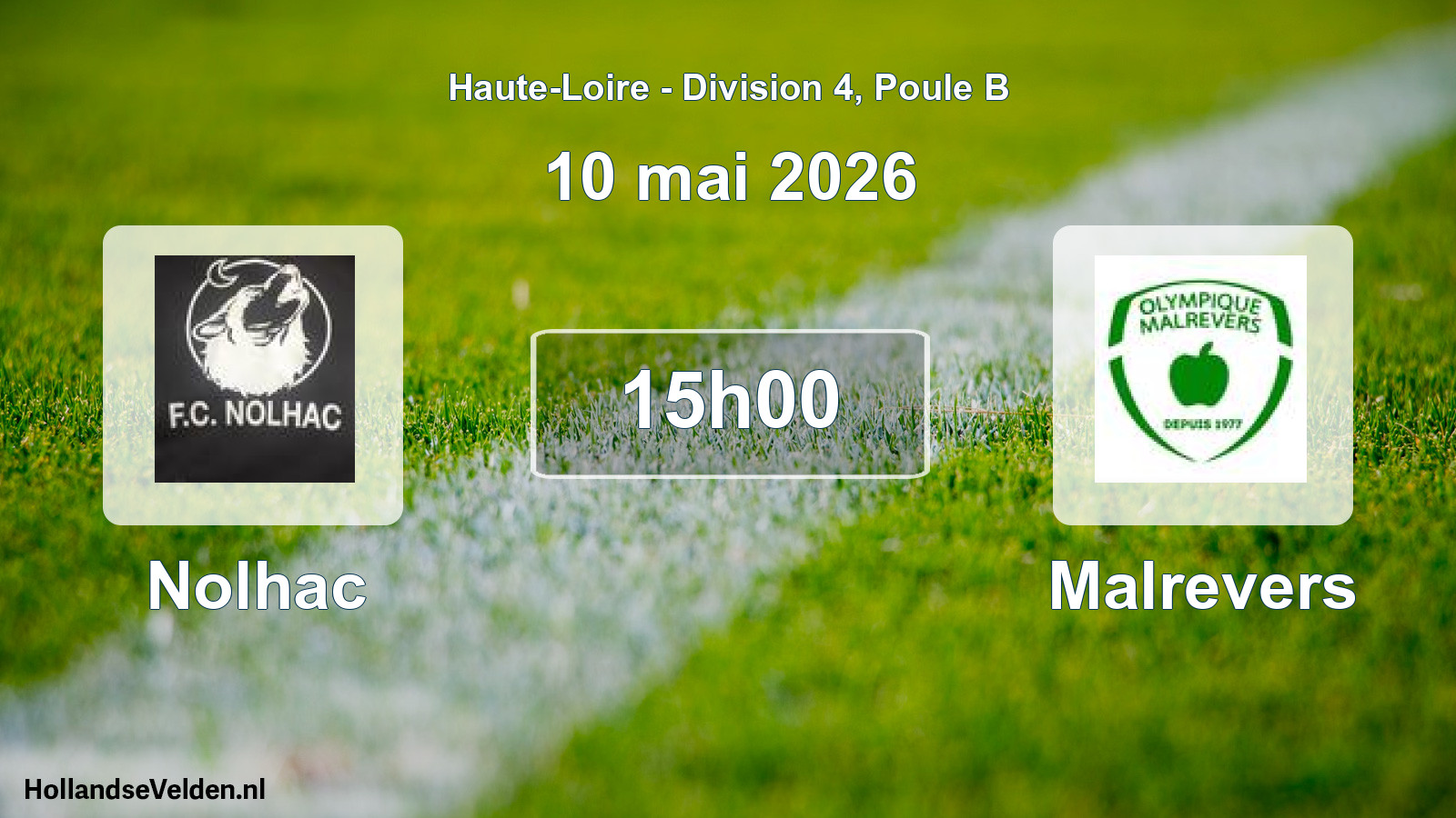 Geplande wedstrijd: Nolhac - Malrevers (10 mei 2026)