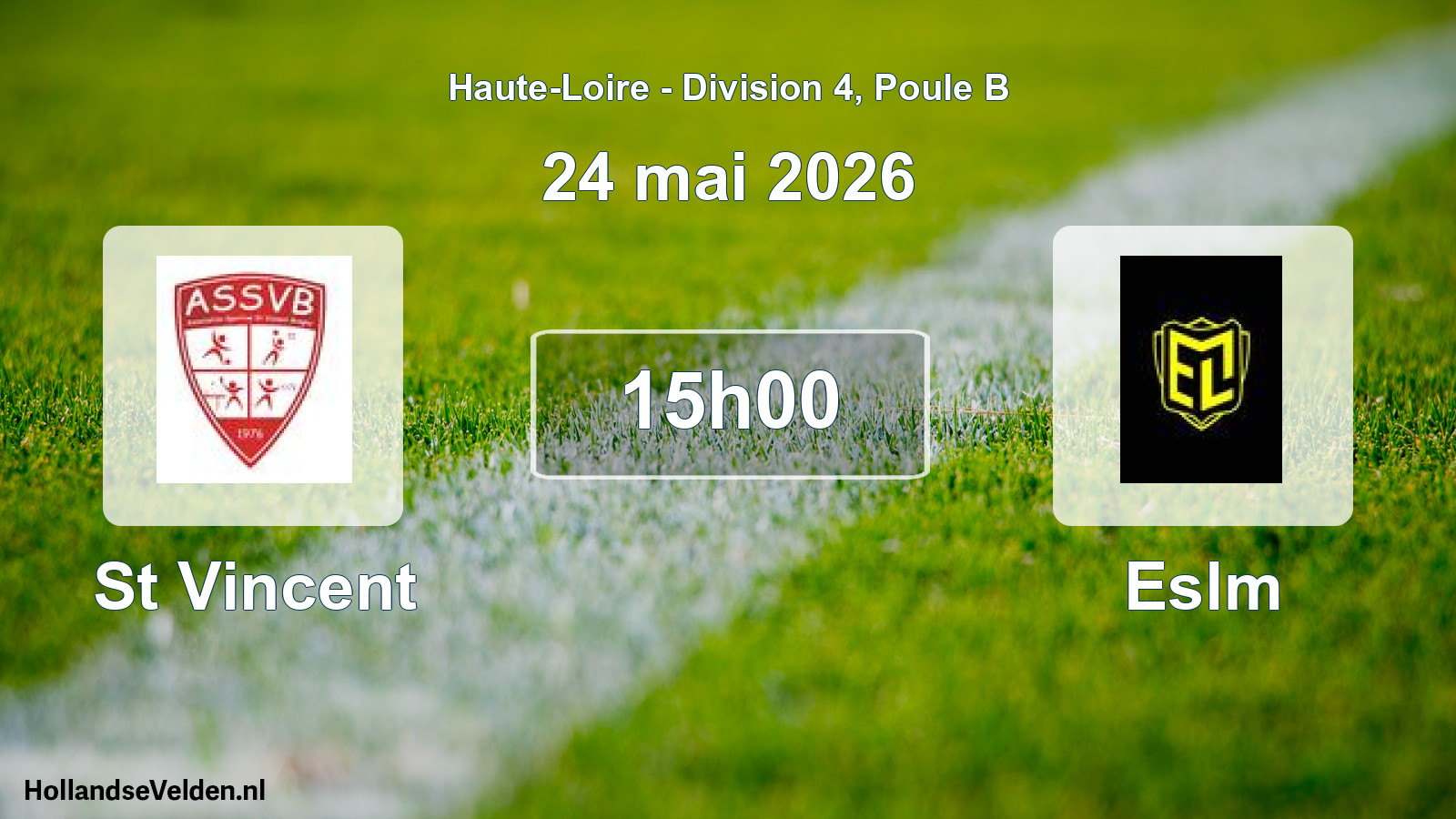 Match programmé: St Vincent - Eslm (24 mai 2026)