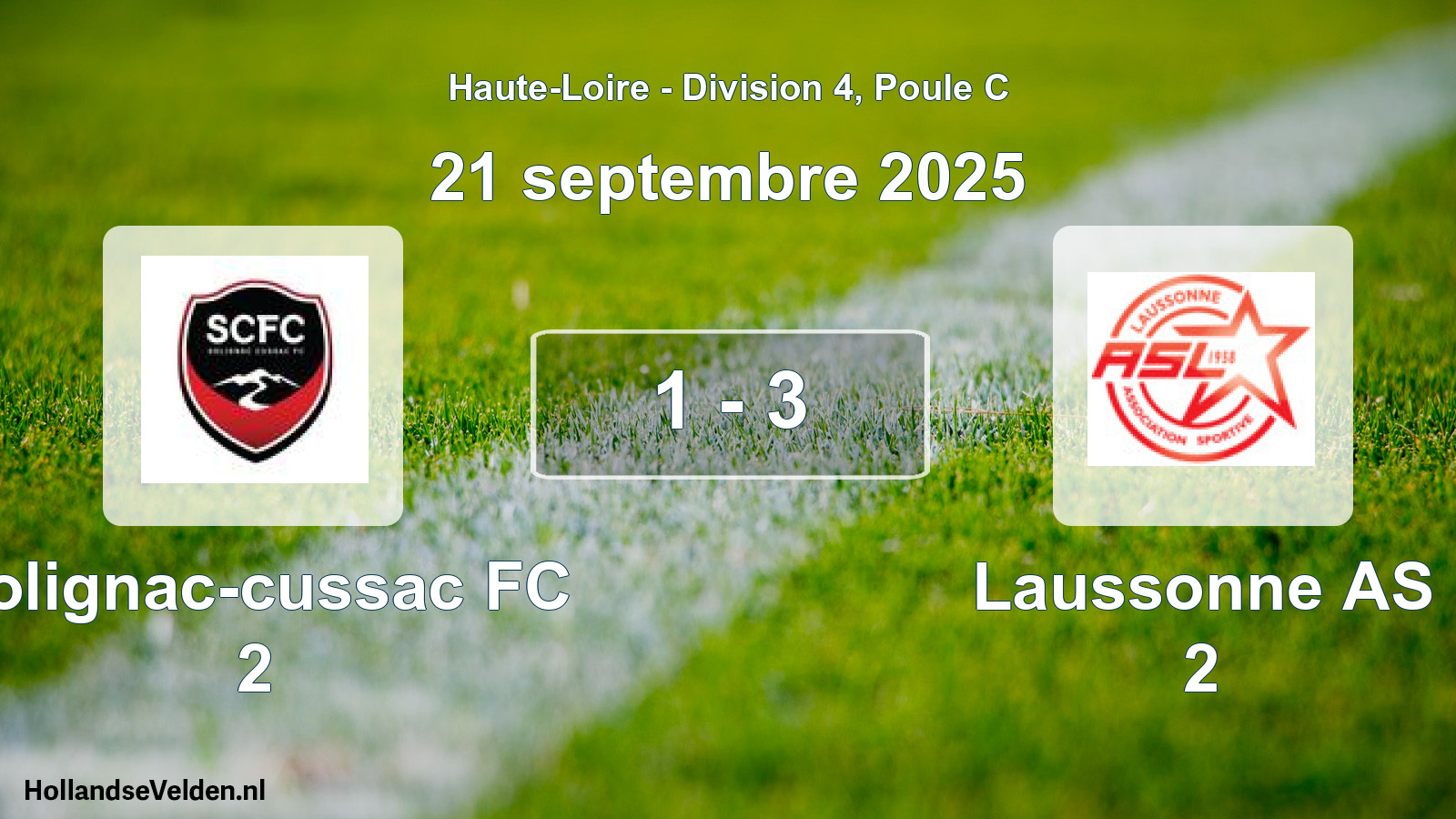Gespeelde wedstrijd: Solignac-cussac FC 2 - Laussonne AS 2 1 - 3 (21 september 2025)