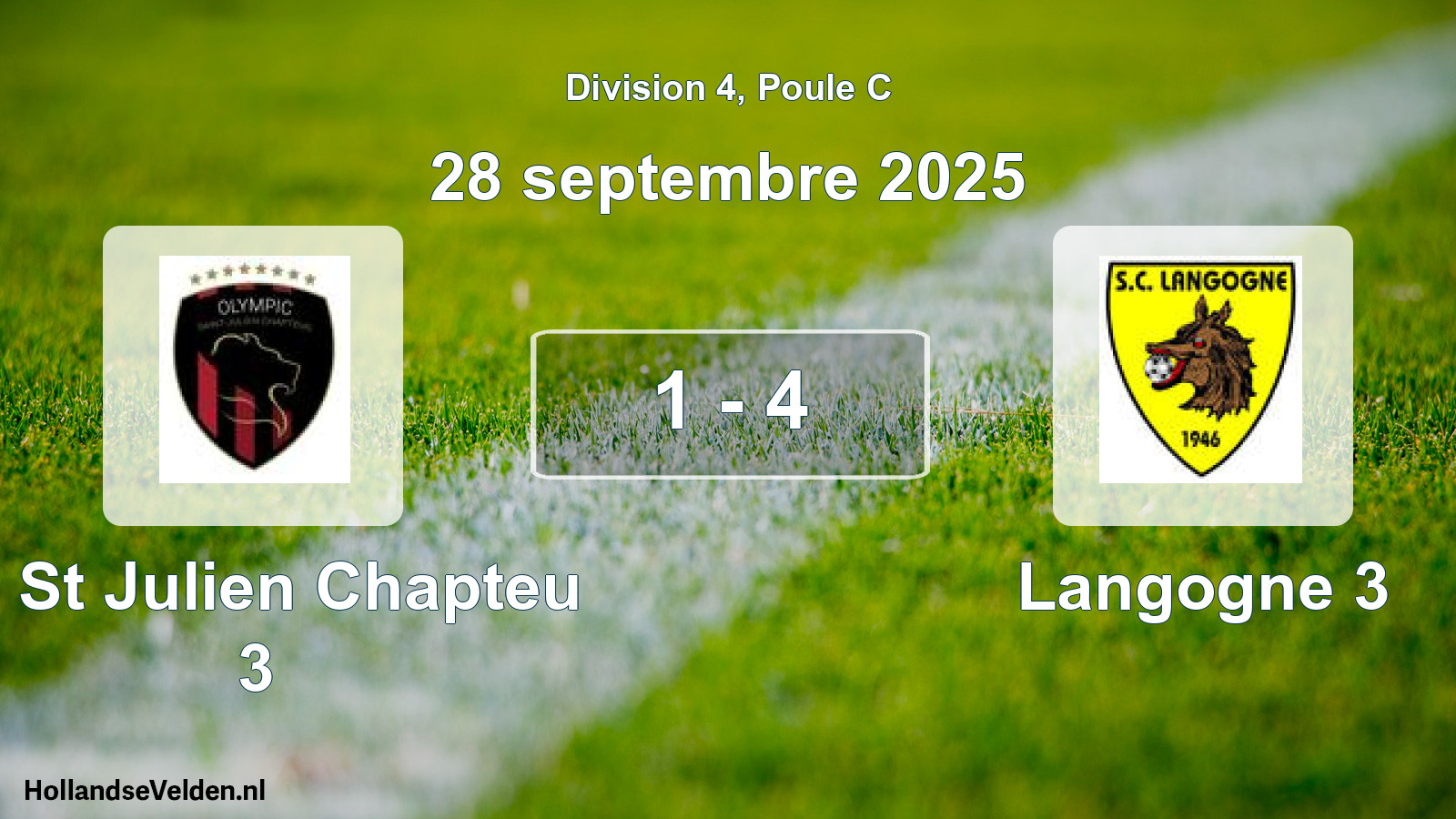 Total number of matches played: O. St Julien Chapteu 3 - Langogne 3 1 - 4 (28 September 2025)