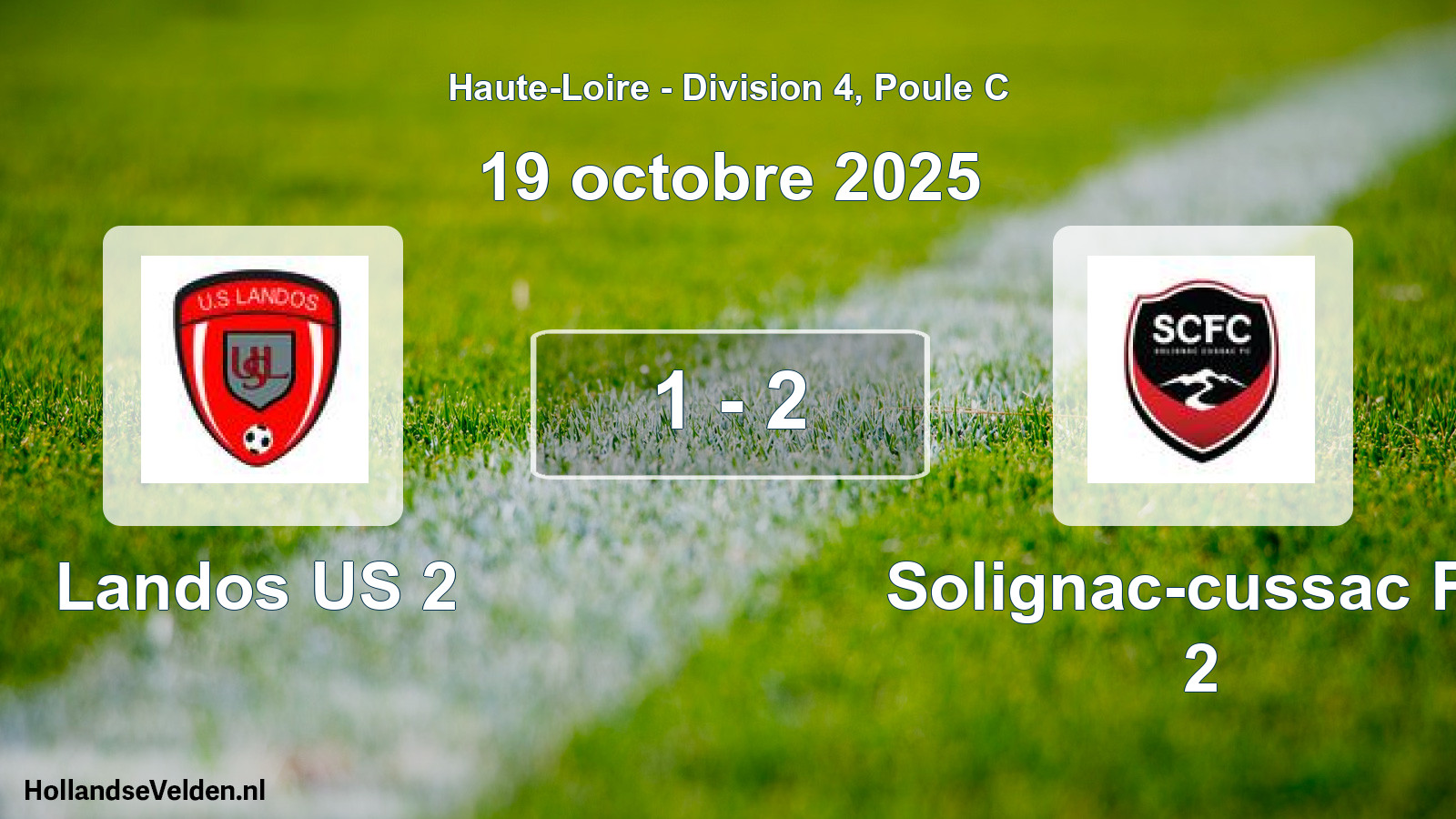 Total number of matches played: Landos US 2 - Solignac-cussac FC 2 1 - 2 (19 October 2025)