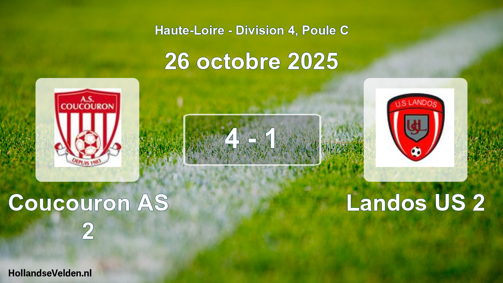 Match joué: Coucouron AS 2 - Landos US 2 4 - 1 (26 octobre 2025)