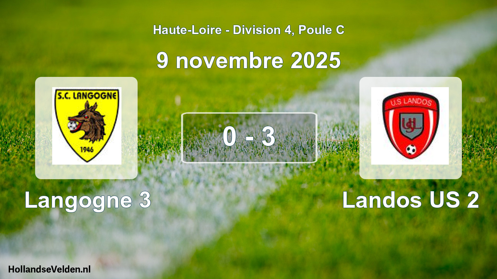 Match joué: Langogne 3 - Landos US 2 0 - 3 (9 novembre 2025)
