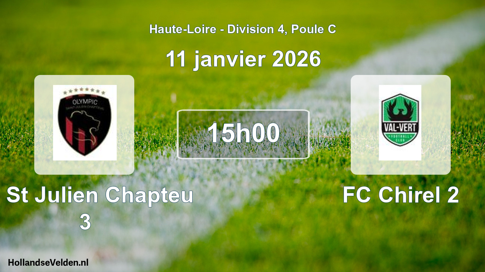 Scheduled Match: O. St Julien Chapteu 3 - FC Chirel 2 (11 January 2026)