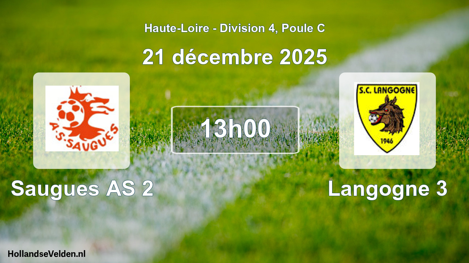 Scheduled Match: Saugues AS 2 - Langogne 3 (21 December 2025)