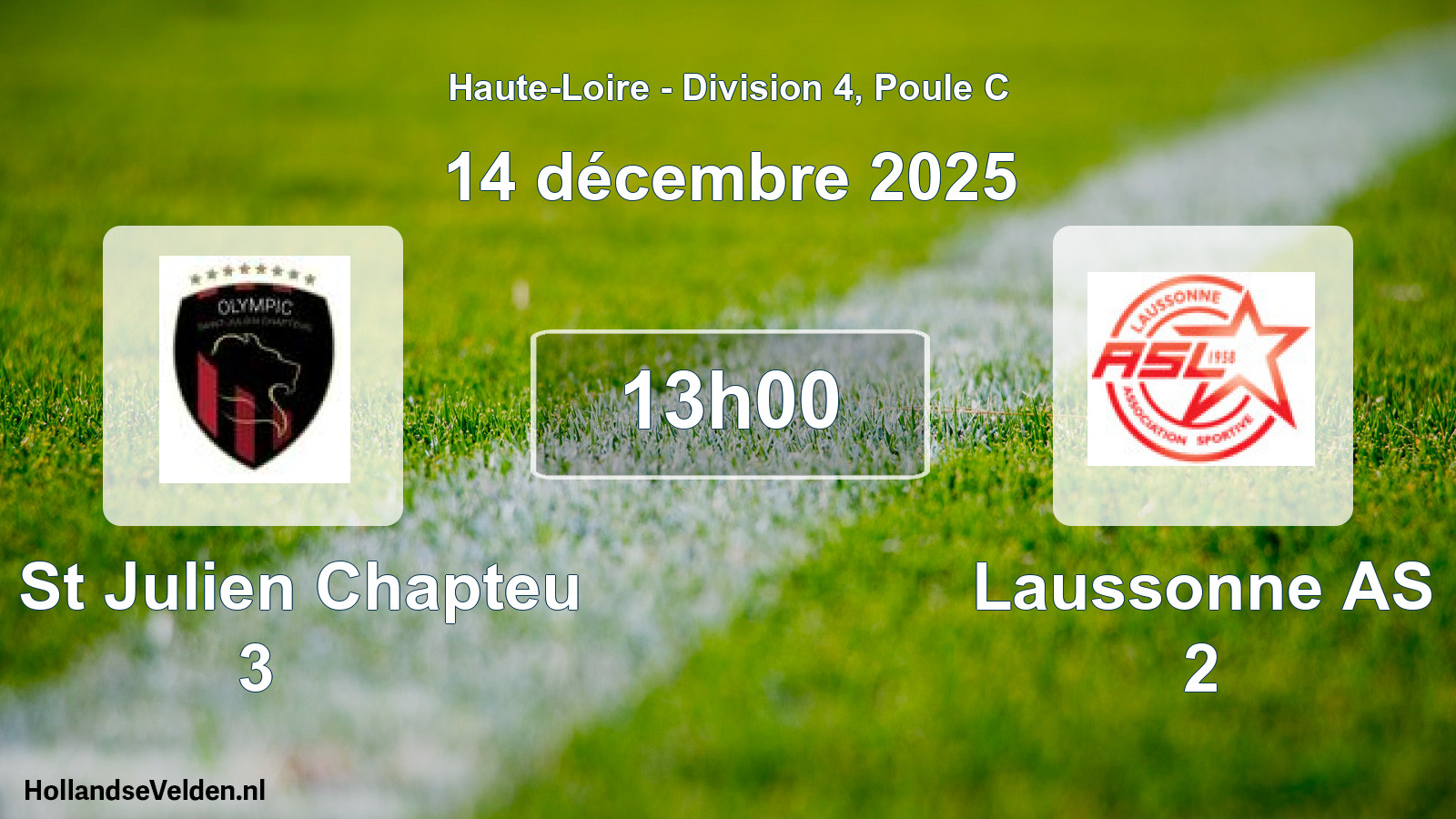 Geplande wedstrijd: O. St Julien Chapteu 3 - Laussonne AS 2 (14 december 2025)