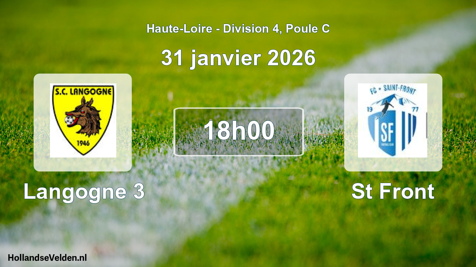 Geplande wedstrijd: Langogne 3 - St Front (31 januari 2026)