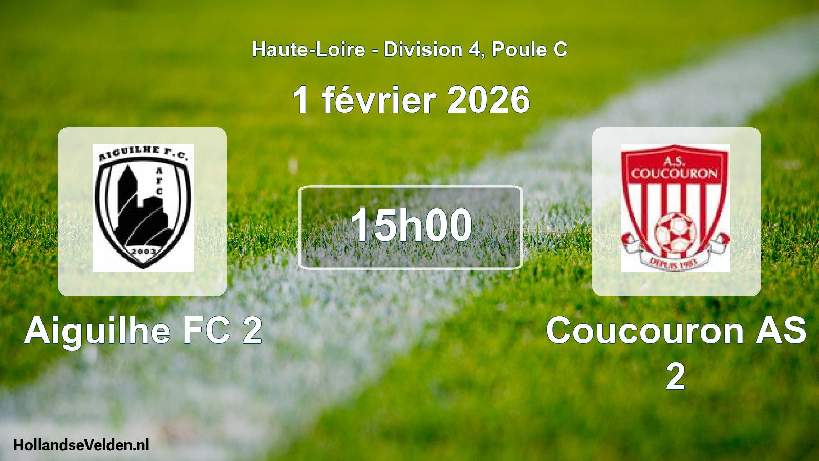 Match programmé: Aiguilhe FC 2 - Coucouron AS 2 (1 février 2026)