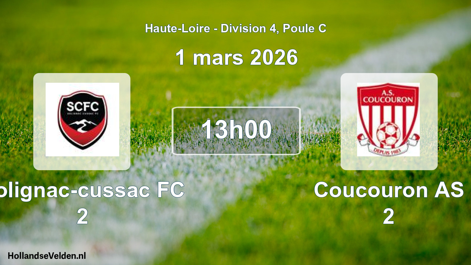 Geplande wedstrijd: Solignac-cussac FC 2 - Coucouron AS 2 (1 maart 2026)