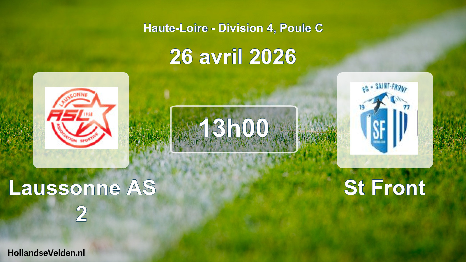 Geplande wedstrijd: Laussonne AS 2 - St Front (26 april 2026)