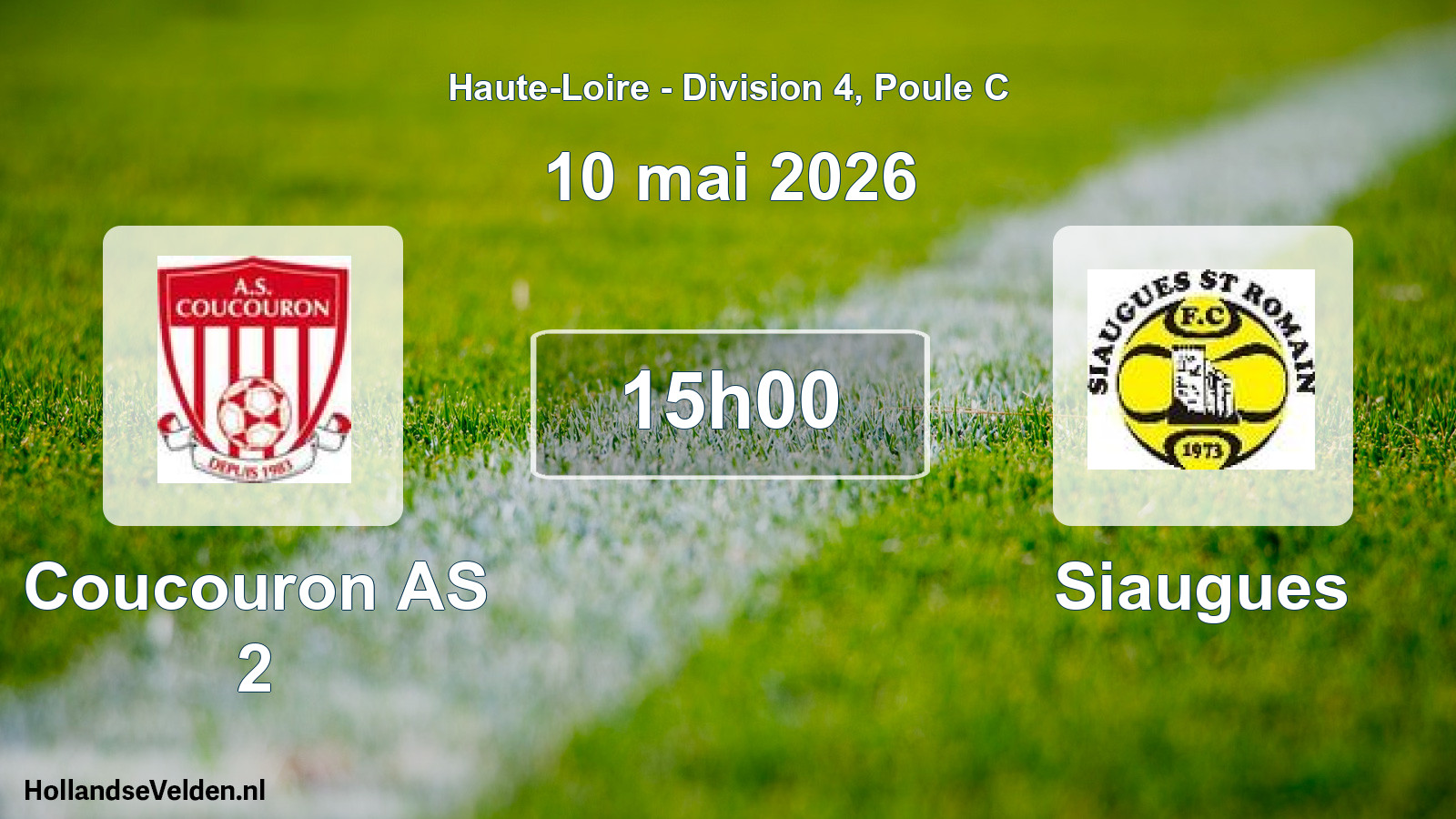 Match programmé: Coucouron AS 2 - Siaugues (10 mai 2026)