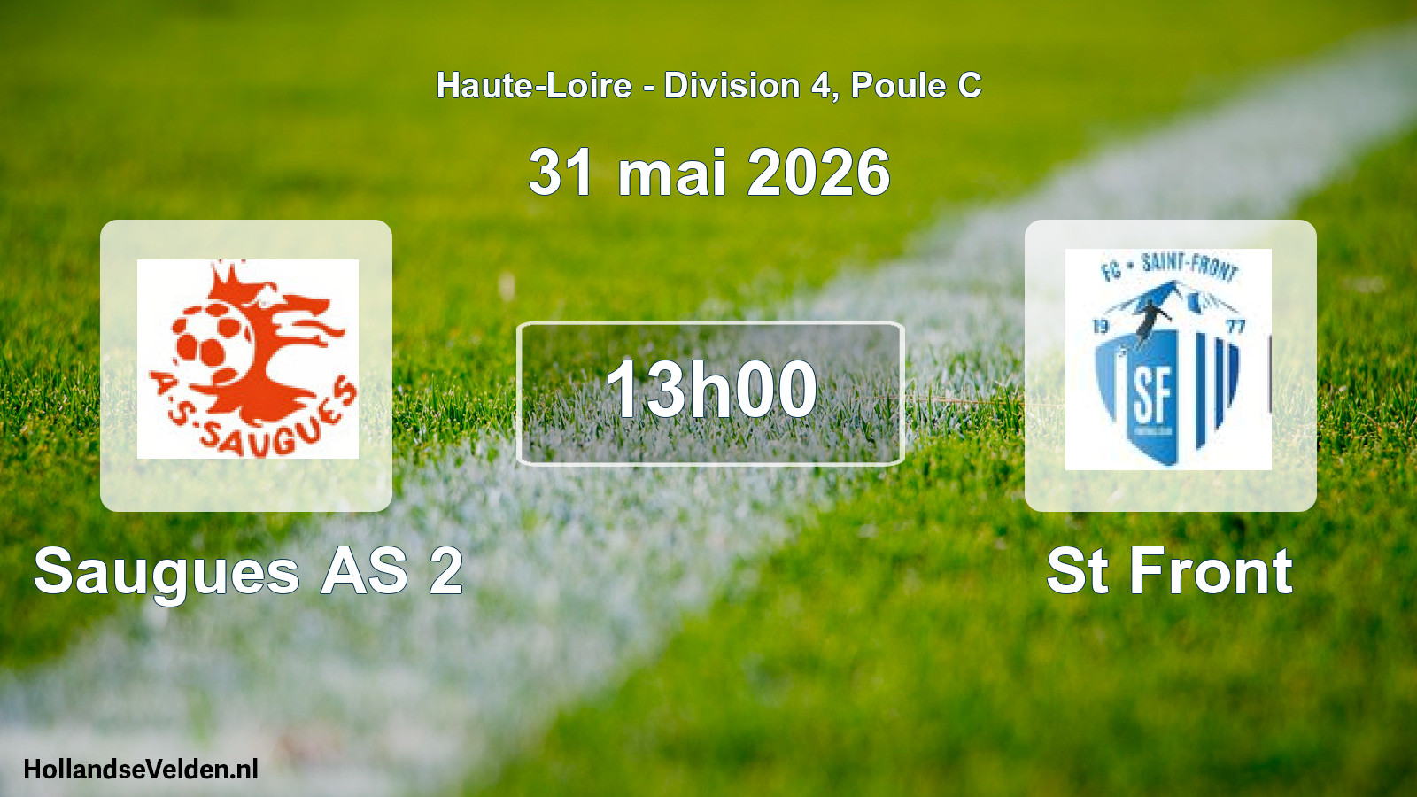 Geplande wedstrijd: Saugues AS 2 - St Front (31 mei 2026)