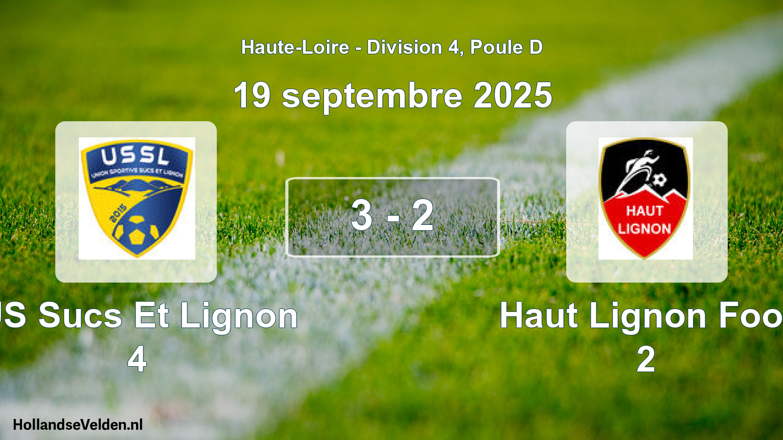 Gespeelde wedstrijd: US Sucs Et Lignon 4 - Haut Lignon Foot 2 3 - 2 (19 september 2025)