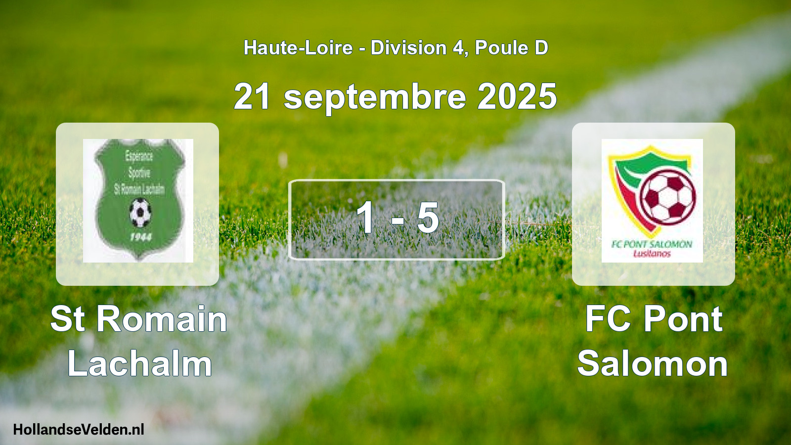 Gespeelde wedstrijd: St Romain Lachalm - FC Pont Salomon 1 - 5 (21 september 2025)