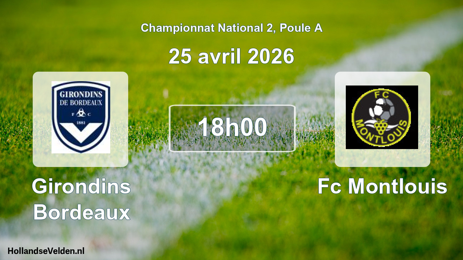 Scheduled Match: Girondins Bordeaux - Fc Montlouis (25 April 2026)
