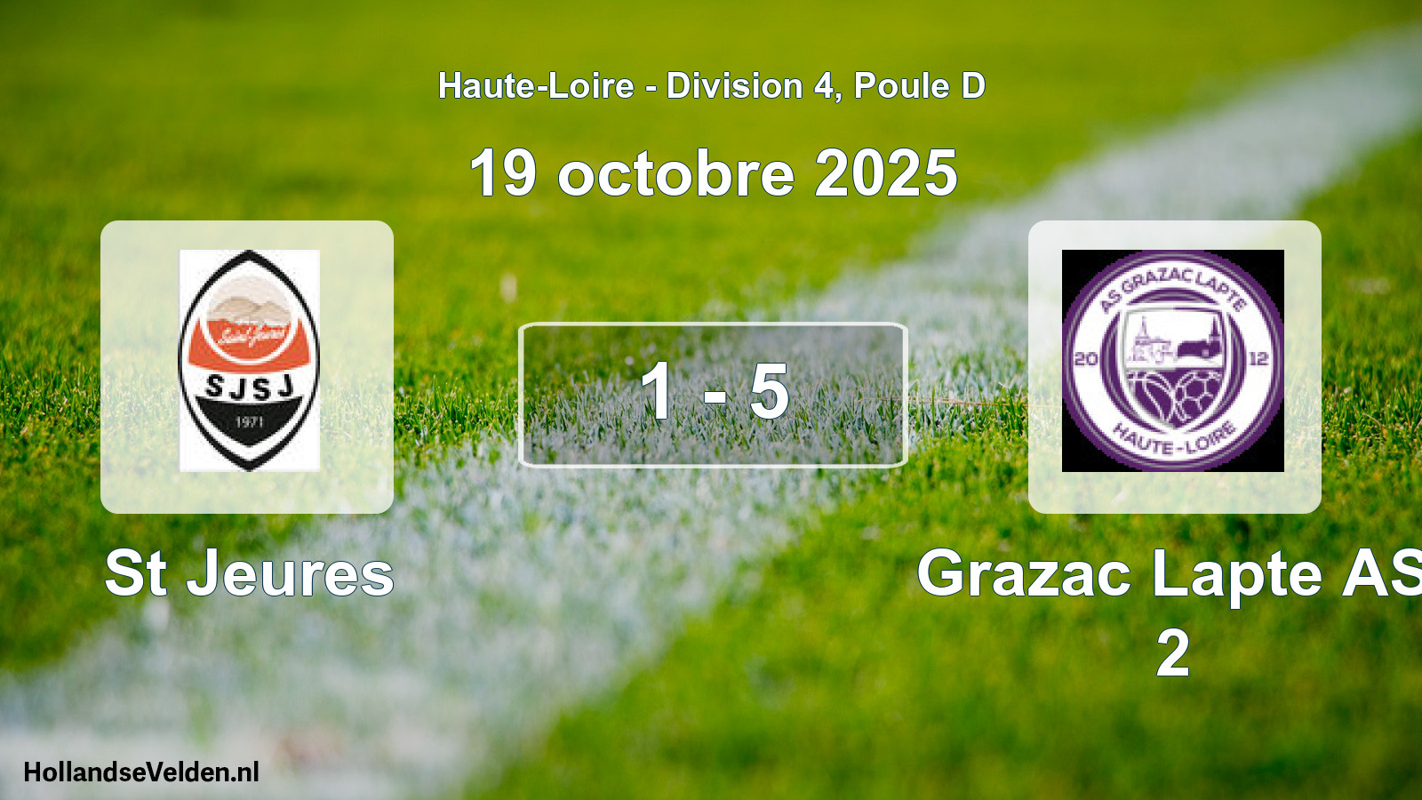 Gespeelde wedstrijd: St Jeures - Grazac Lapte AS 2 1 - 5 (19 oktober 2025)