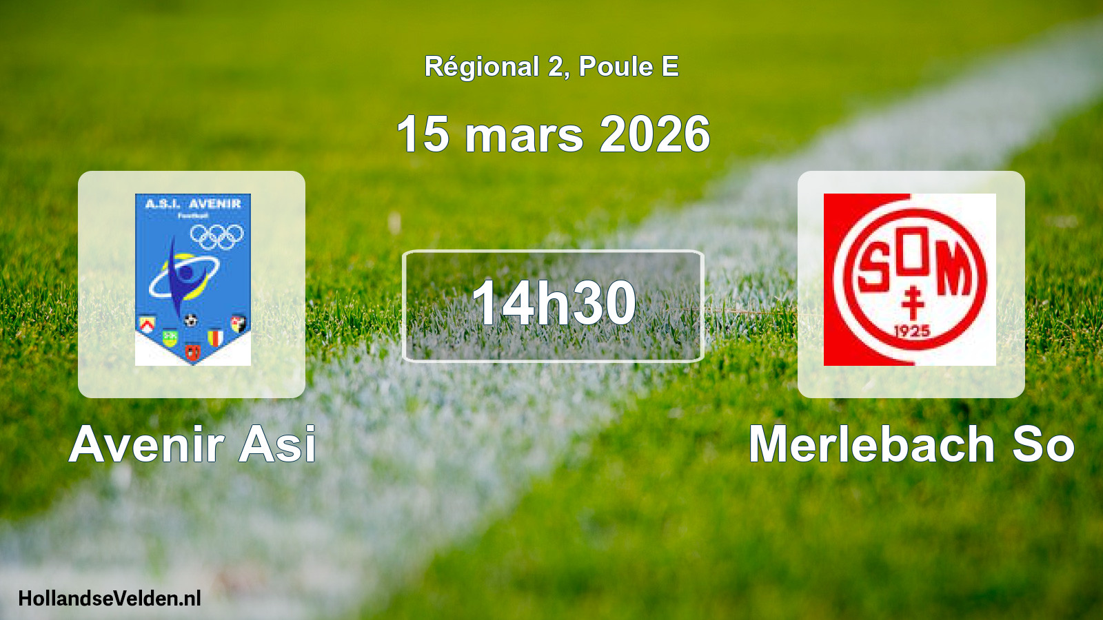 Geplande wedstrijd: Avenir Asi - Merlebach So (15 maart 2026)