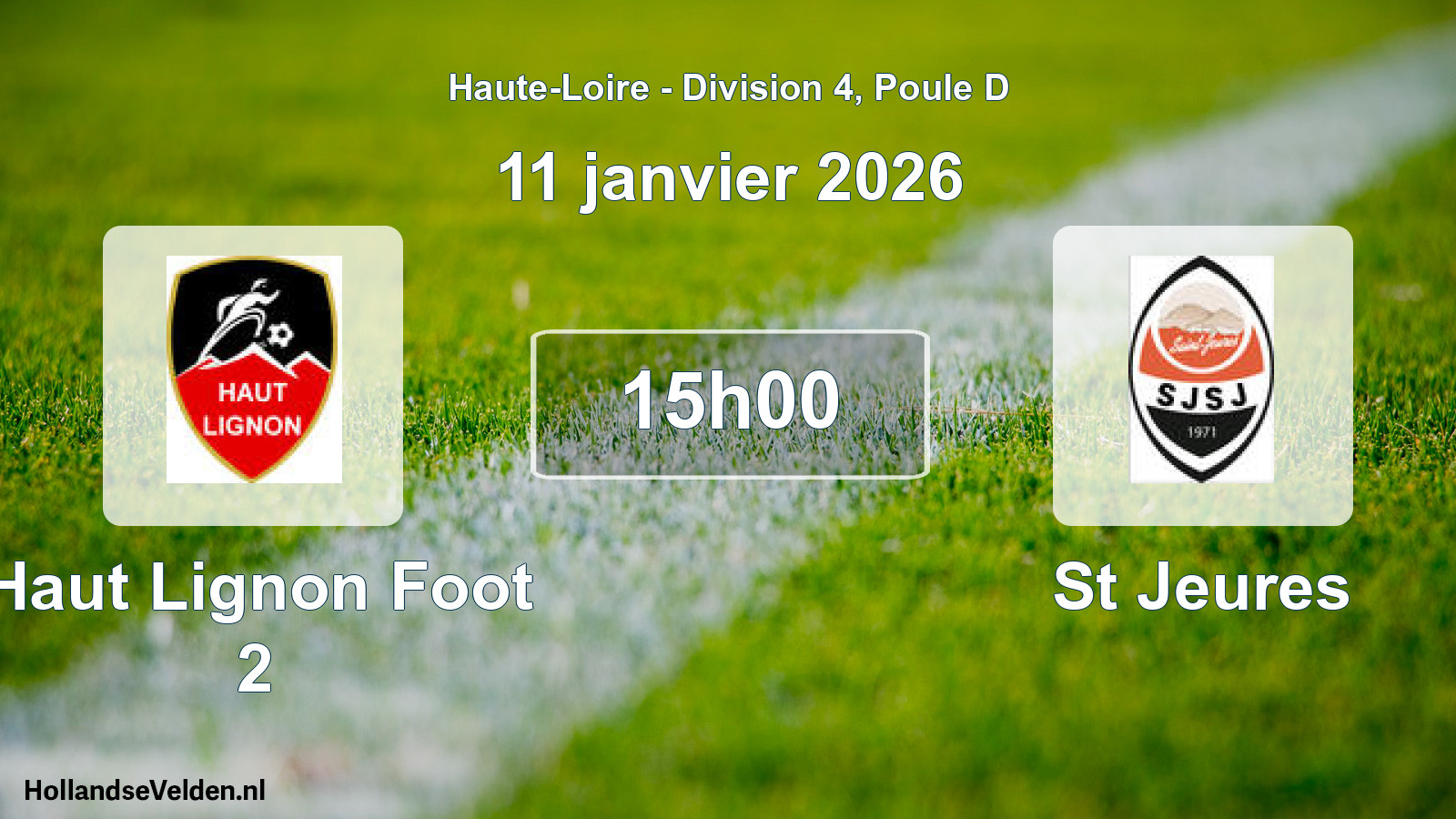 Geplande wedstrijd: Haut Lignon Foot 2 - St Jeures (11 januari 2026)