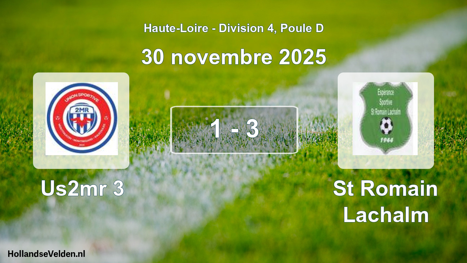 Gespeelde wedstrijd: Us2mr 3 - St Romain Lachalm 1 - 3 (30 november 2025)
