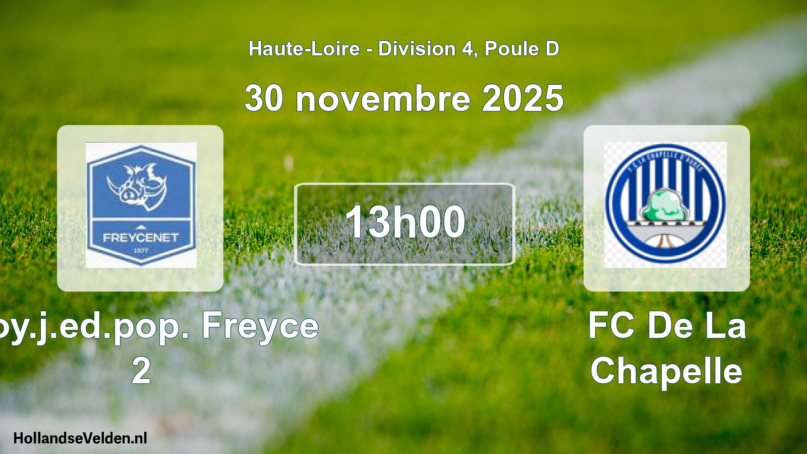 Geplande wedstrijd: Foy.j.ed.pop. Freyce 2 - FC De La Chapelle (30 november 2025)