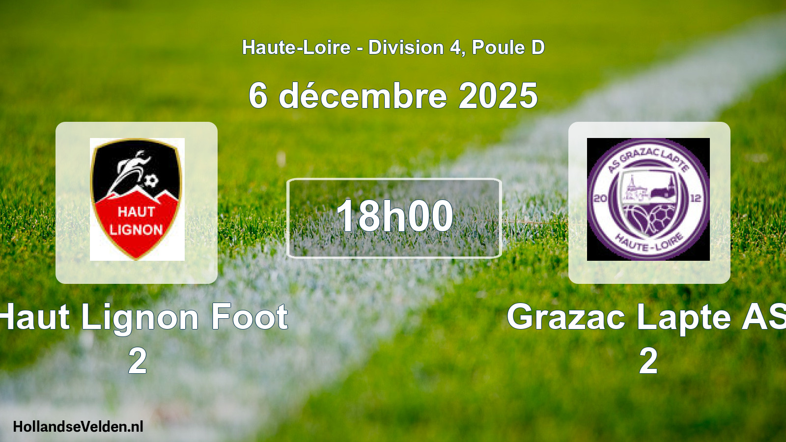 Geplande wedstrijd: Haut Lignon Foot 2 - Grazac Lapte AS 2 (6 december 2025)