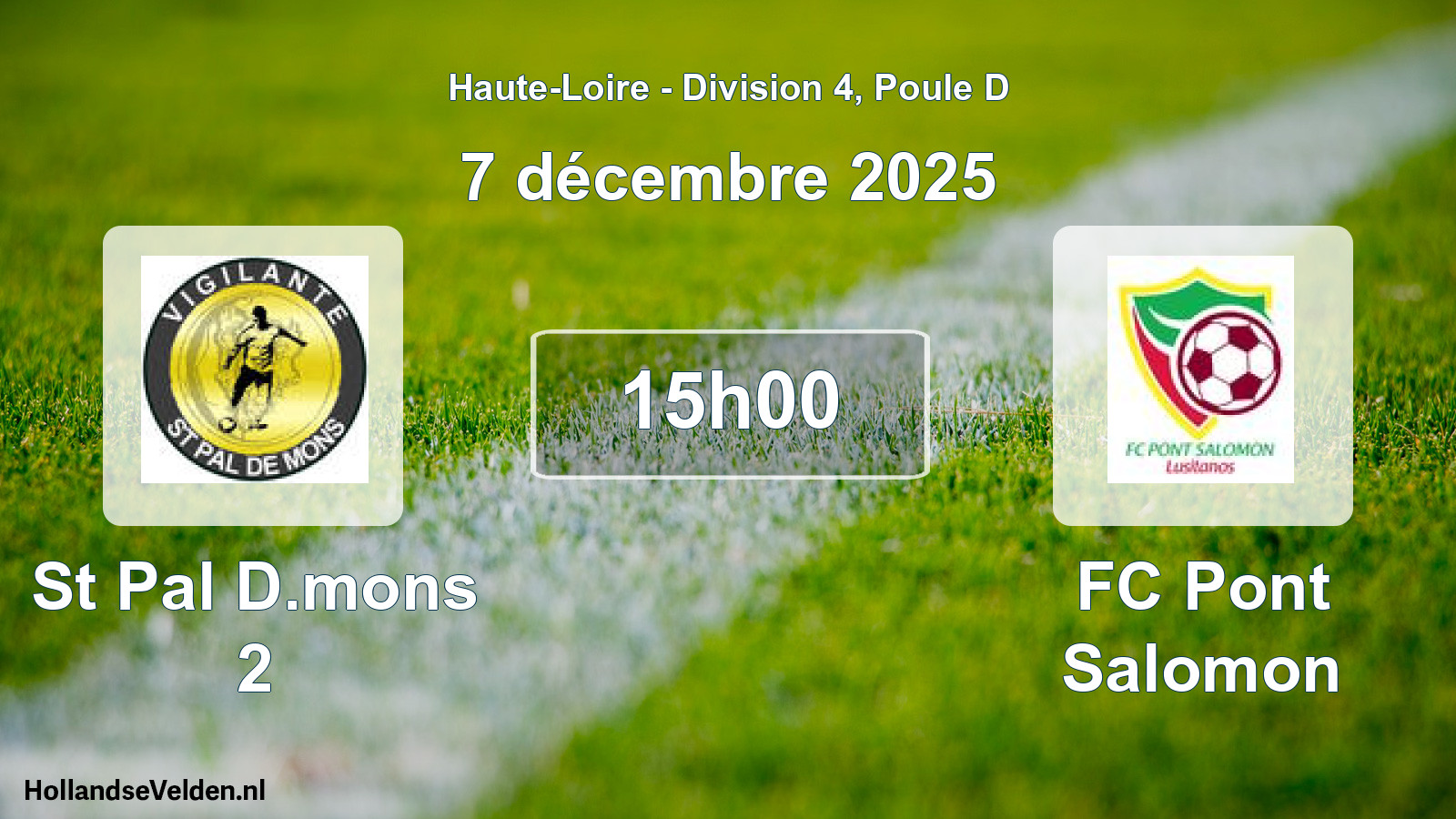 Geplande wedstrijd: St Pal D.mons 2 - FC Pont Salomon (7 december 2025)