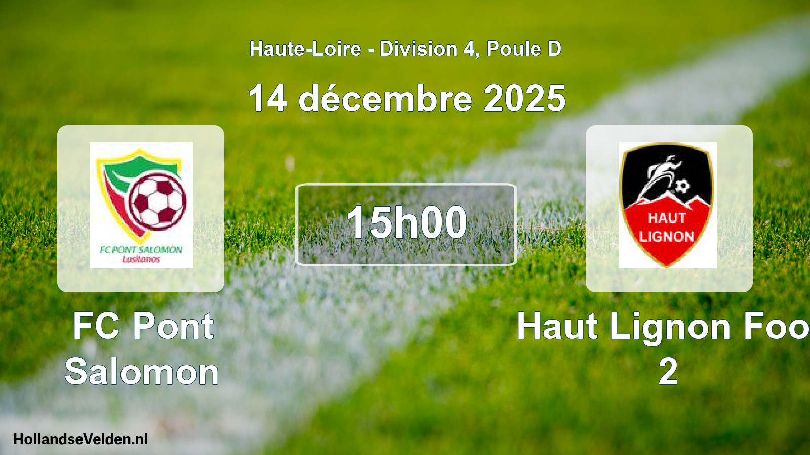 Geplande wedstrijd: FC Pont Salomon - Haut Lignon Foot 2 (14 december 2025)