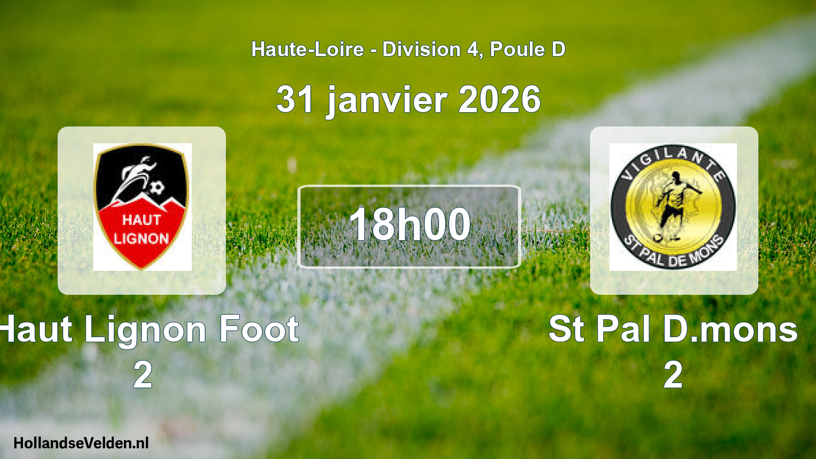 Match programmé: Haut Lignon Foot 2 - St Pal D.mons 2 (31 janvier 2026)