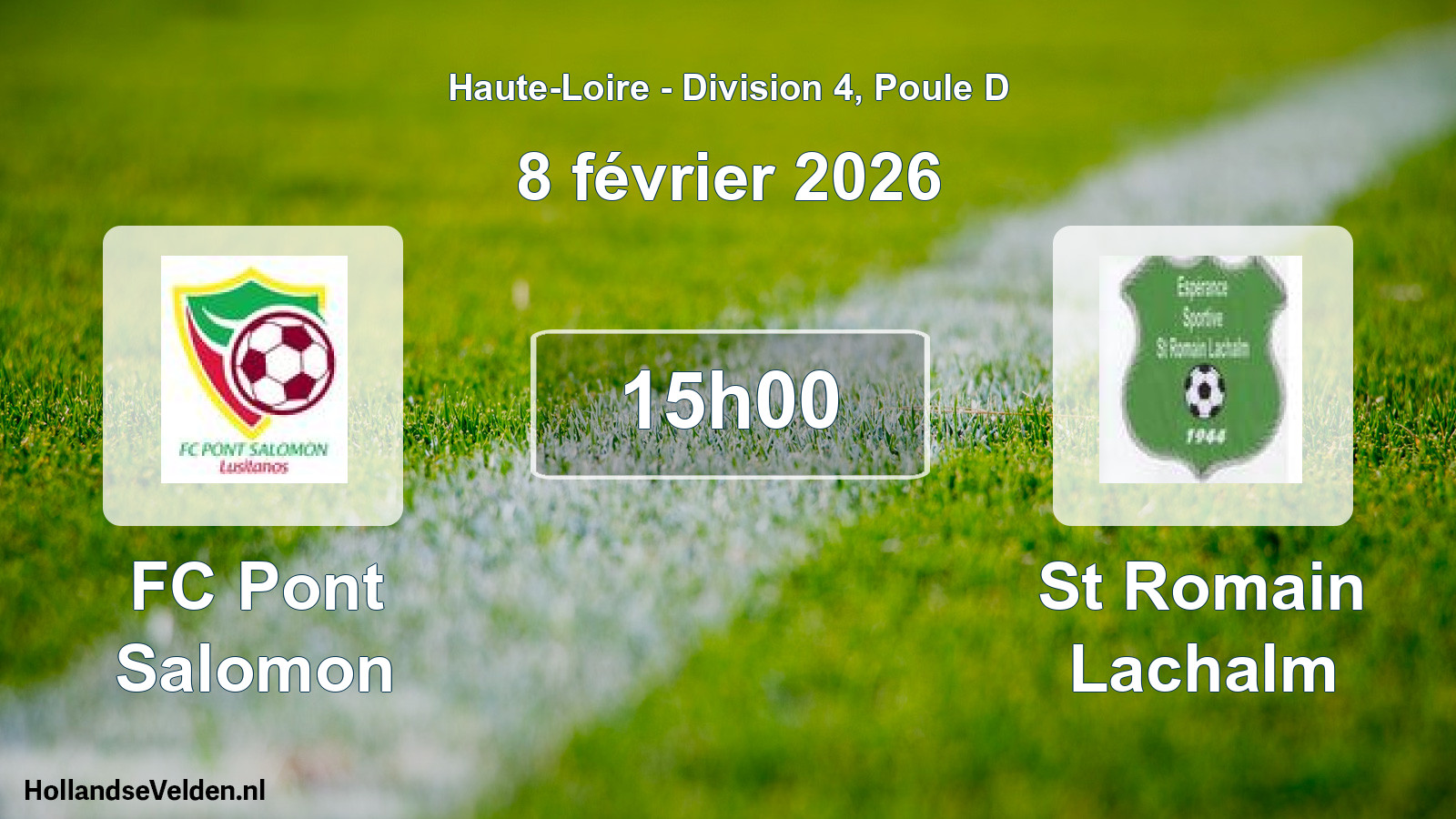 Geplande wedstrijd: FC Pont Salomon - St Romain Lachalm (8 februari 2026)