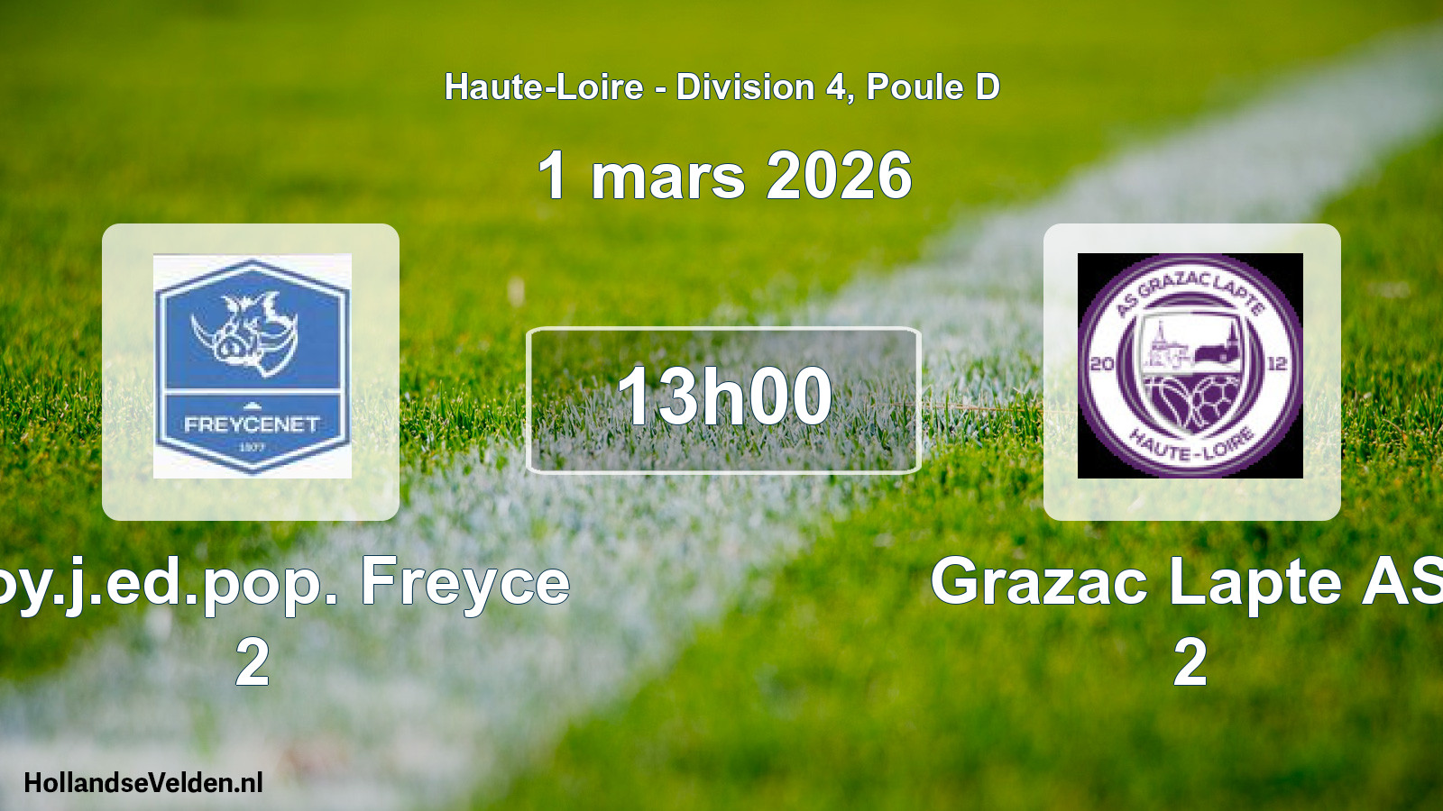 Scheduled Match: Foy.j.ed.pop. Freyce 2 - Grazac Lapte AS 2 (1 March 2026)