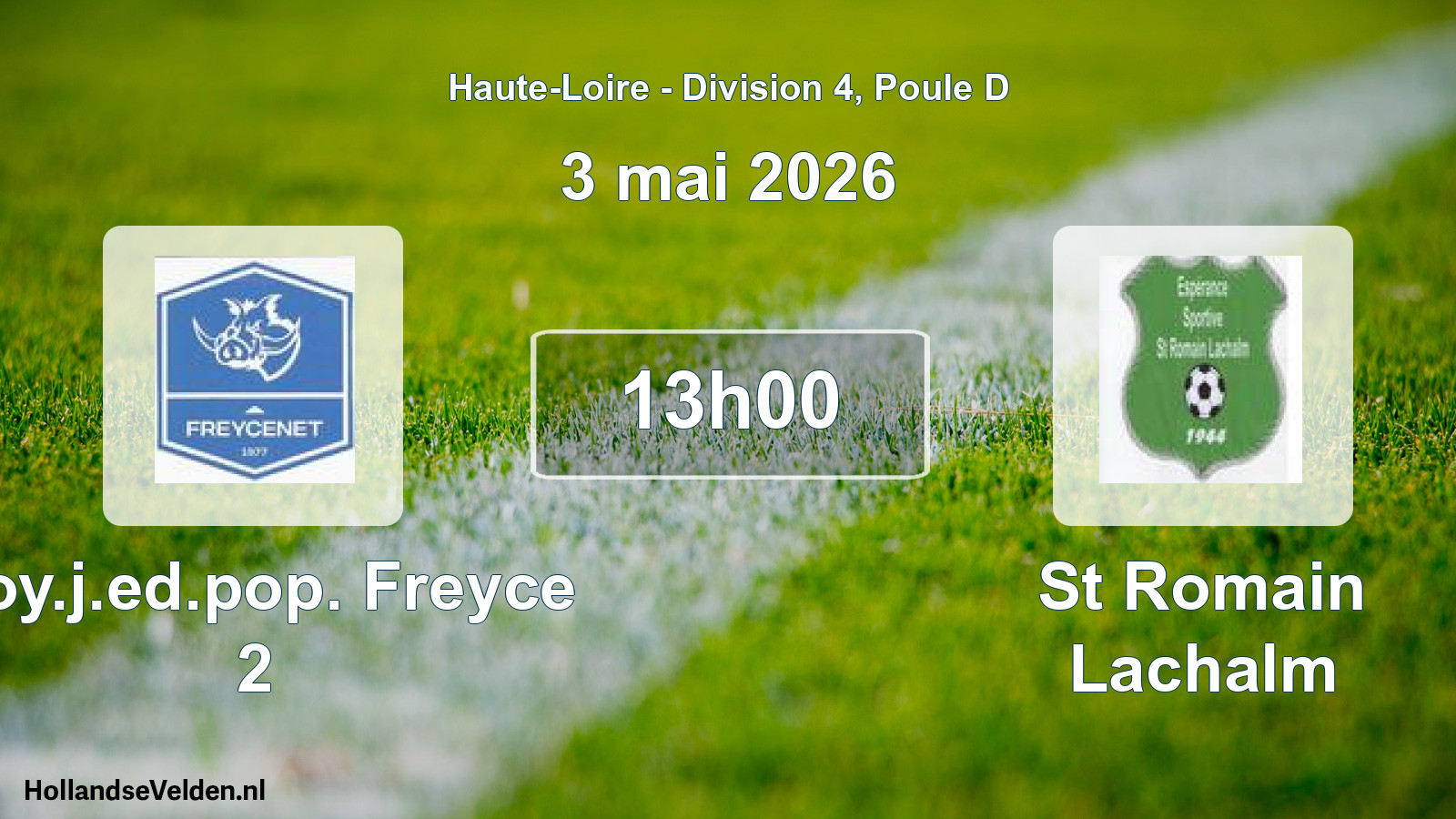 Geplande wedstrijd: Foy.j.ed.pop. Freyce 2 - St Romain Lachalm (3 mei 2026)