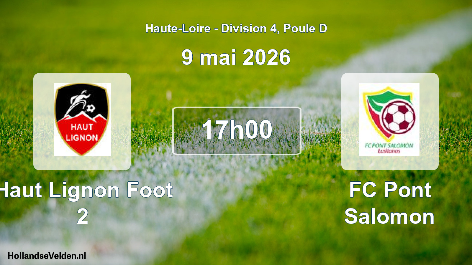 Geplande wedstrijd: Haut Lignon Foot 2 - FC Pont Salomon (9 mei 2026)