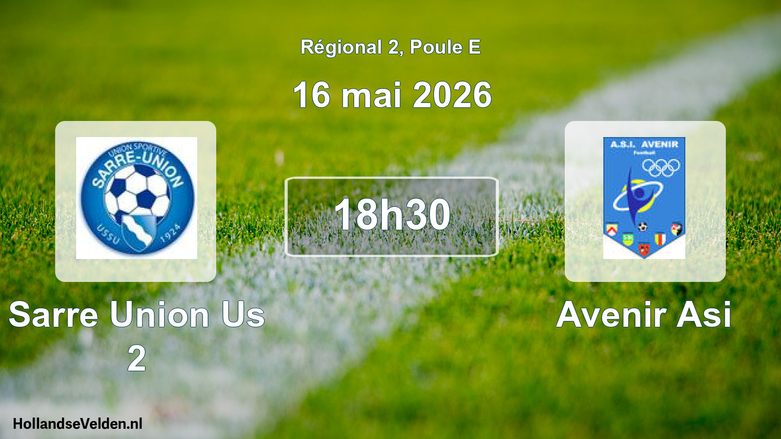 Geplande wedstrijd: Sarre Union Us 2 - Avenir Asi (16 mei 2026)