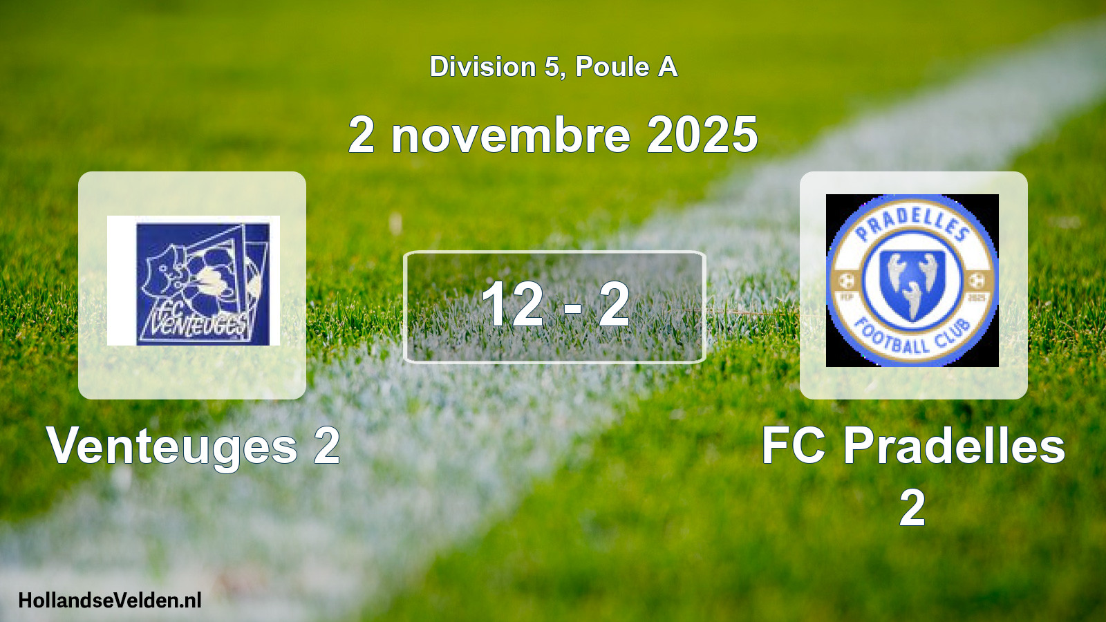 Gespeelde wedstrijd: Venteuges 2 - FC Pradelles 2 12 - 2 (2 november 2025)