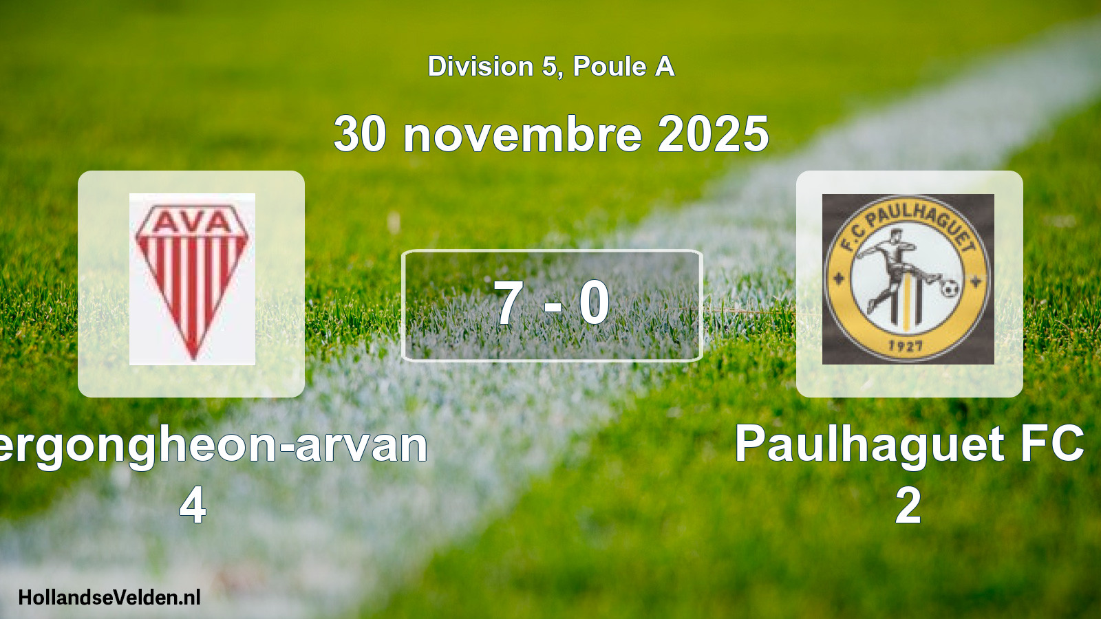 Total number of matches played: Vergongheon-arvan 4 - Paulhaguet FC 2 7 - 0 (30 November 2025)