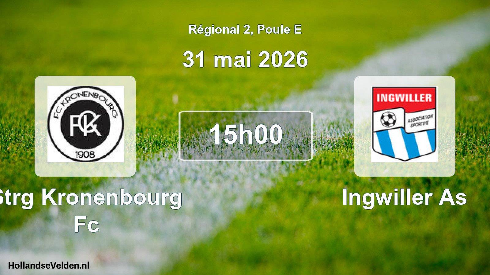 Scheduled Match: Strg Kronenbourg Fc - Ingwiller As (31 May 2026)