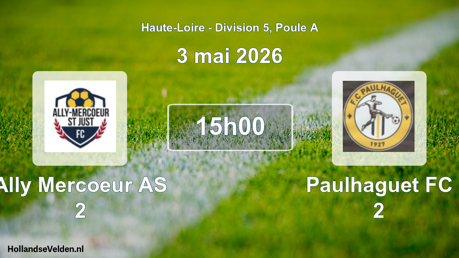Geplande wedstrijd: Ally Mercoeur AS 2 - Paulhaguet FC 2 (3 mei 2026)