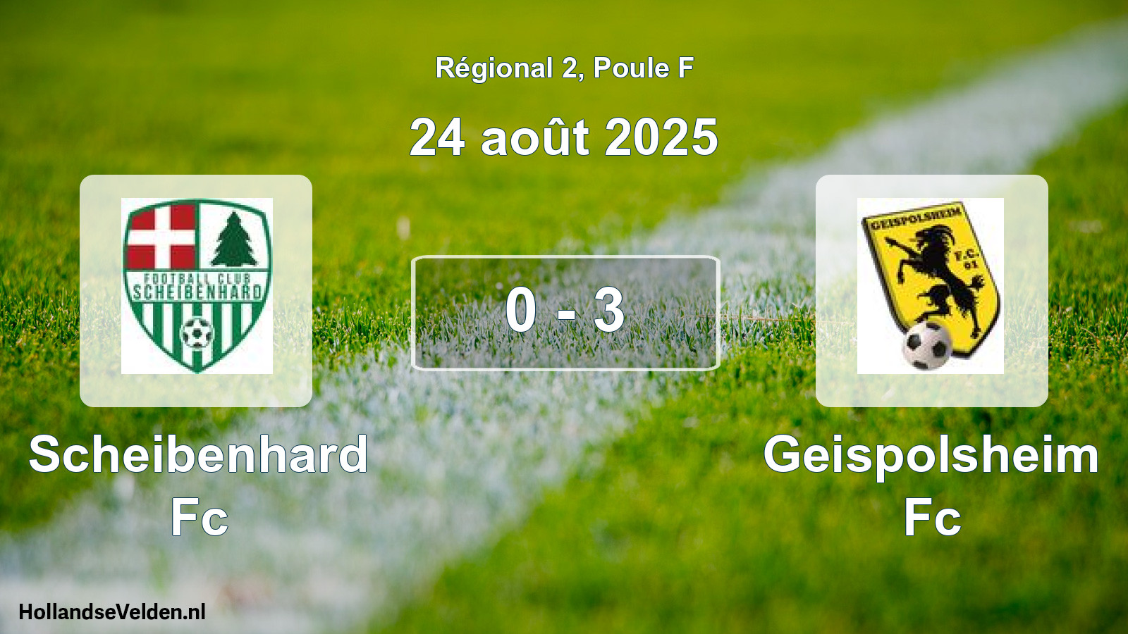 Gespeelde wedstrijd: Scheibenhard Fc - Geispolsheim Fc 0 - 3 (24 août 2025)