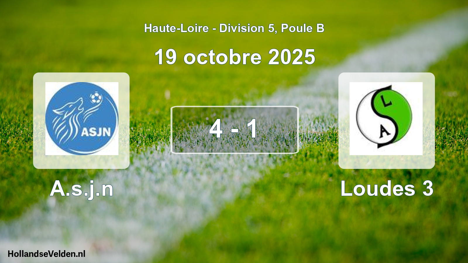 Gespeelde wedstrijd: A.s.j.n - Loudes 3 4 - 1 (19 oktober 2025)
