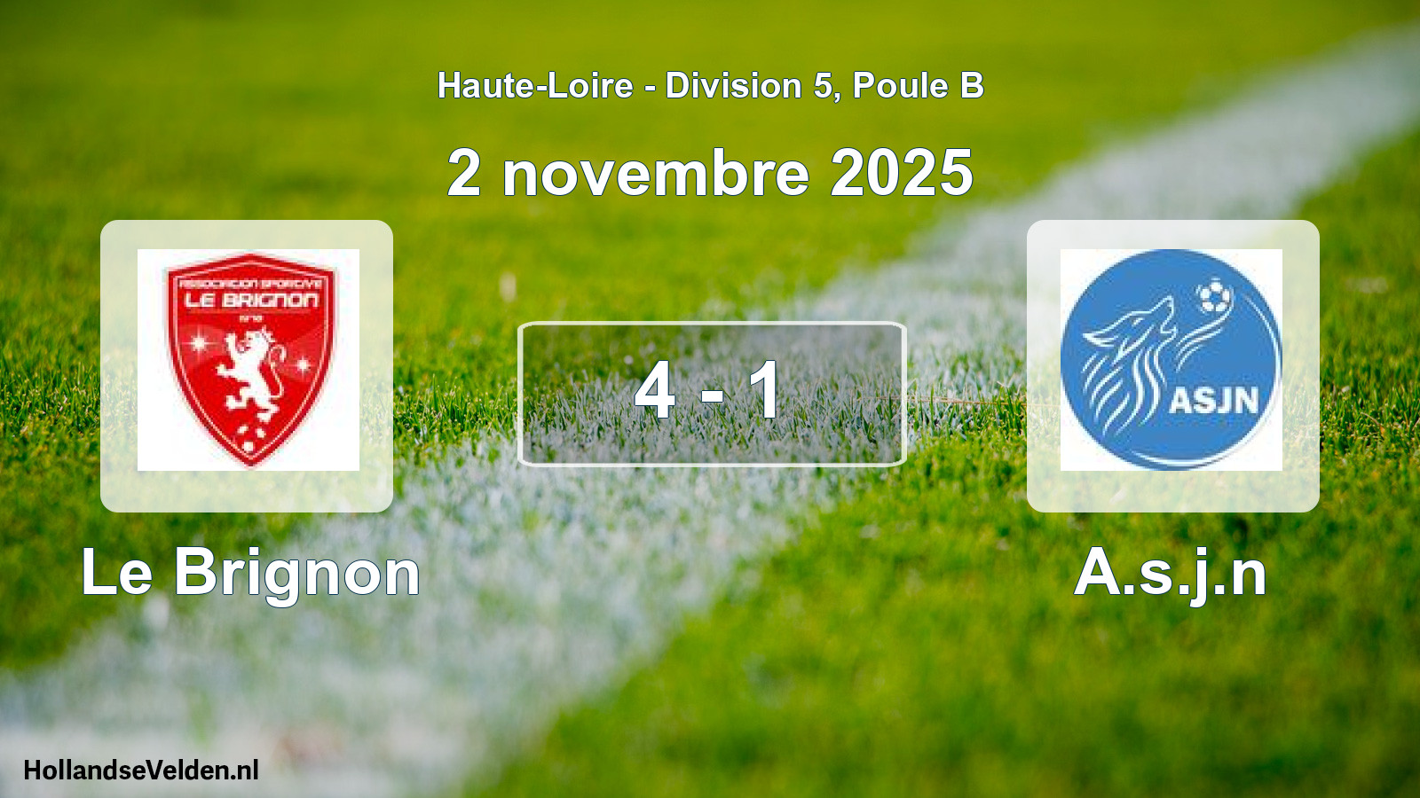 Total number of matches played: Le Brignon - A.s.j.n 4 - 1 (2 November 2025)